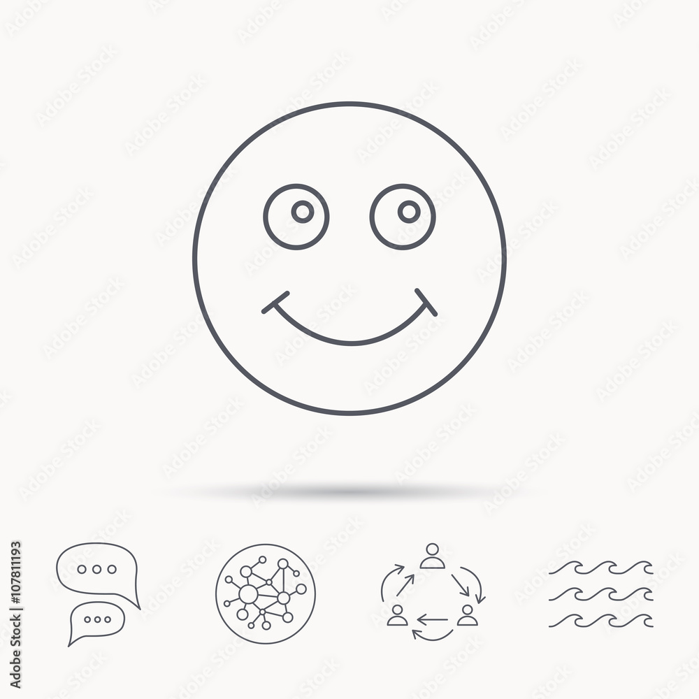 Smile icon. Positive happy face sign.