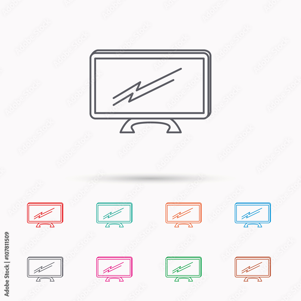 Lcd tv icon. Led monitor sign. Lcd tv icon. Led monitor sign.