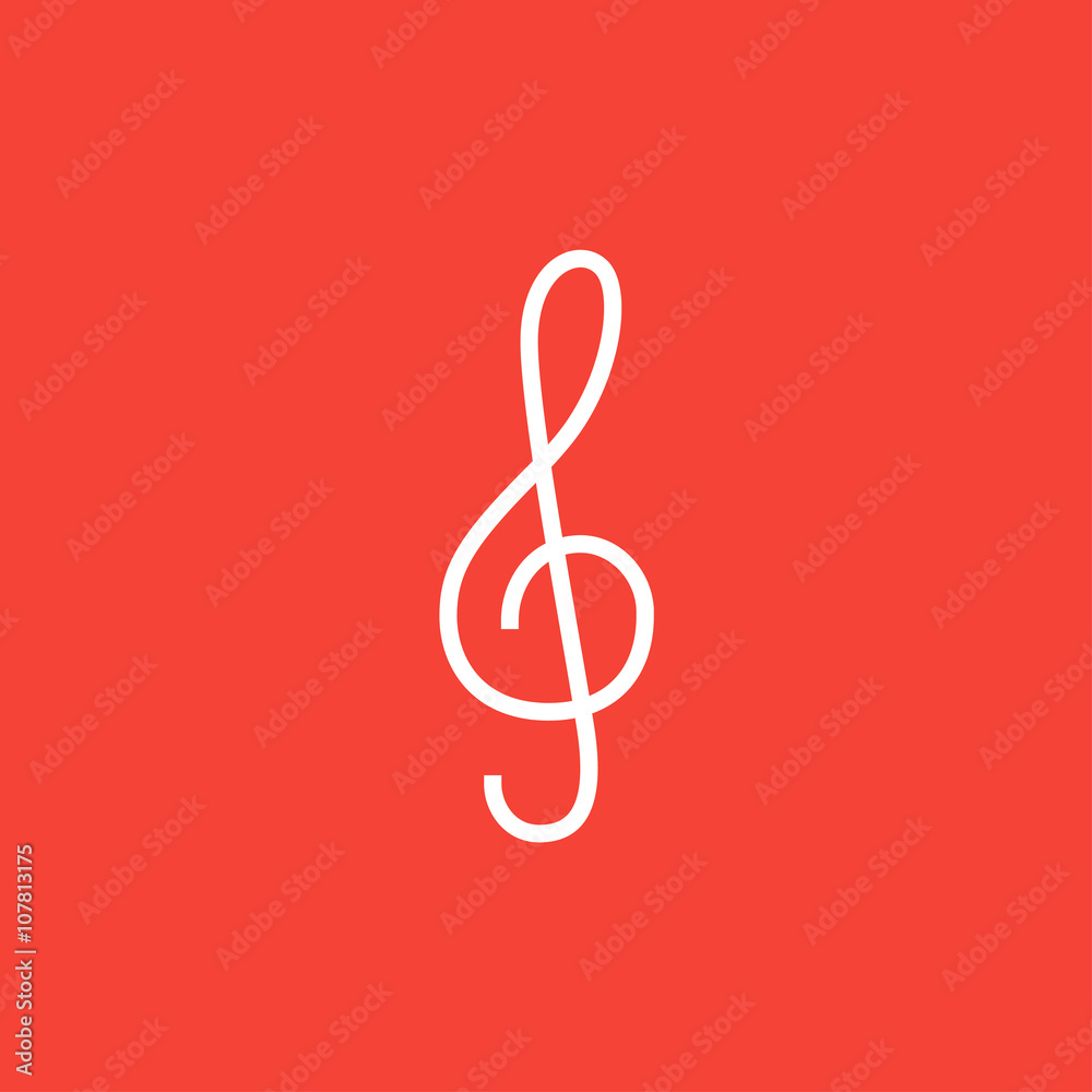 G-clef line icon. G-clef line icon.