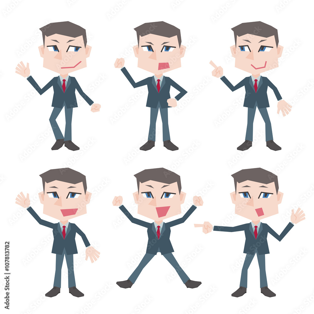 business person character various pose clip art set, angular shape character, vector illustration business person character various pose clip art set, angular shape character, vector illustration