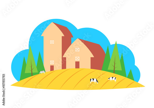 illustration farm  vector