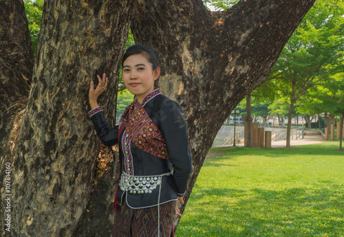 Asian woman dressed up photo