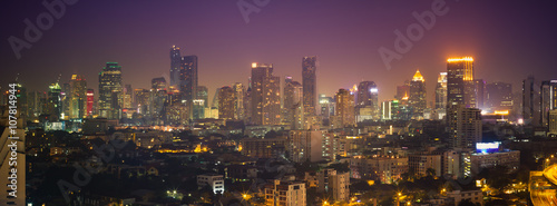 Bangkok cityscape, View high building in the business district a © Thasist