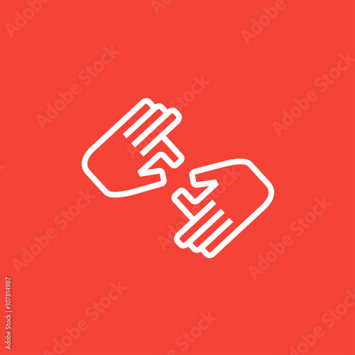 Finger language line icon.