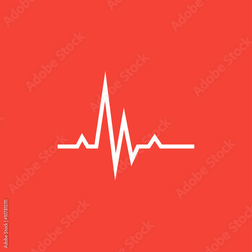 Hheart beat cardiogram line icon.