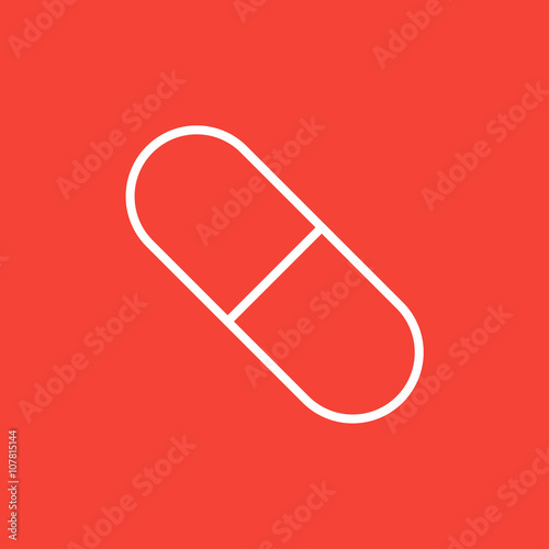 Capsule pill line icon.