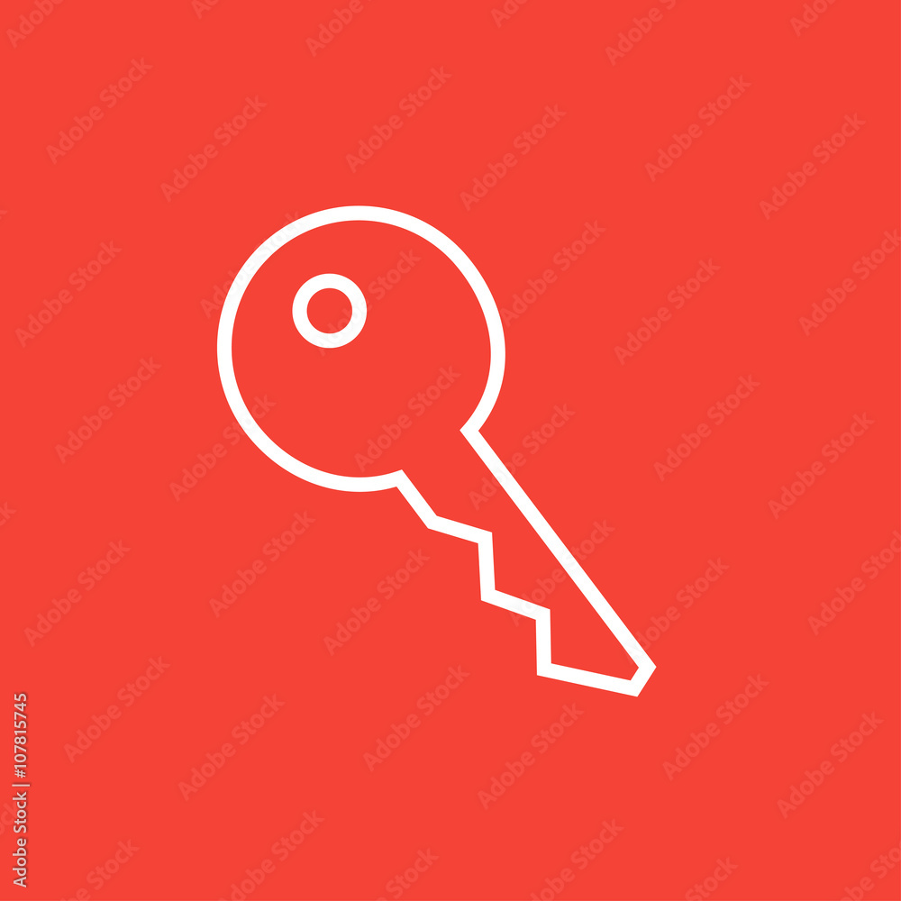 Key for house line icon. Key for house line icon.