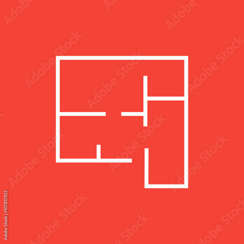 Layout of the house line icon.