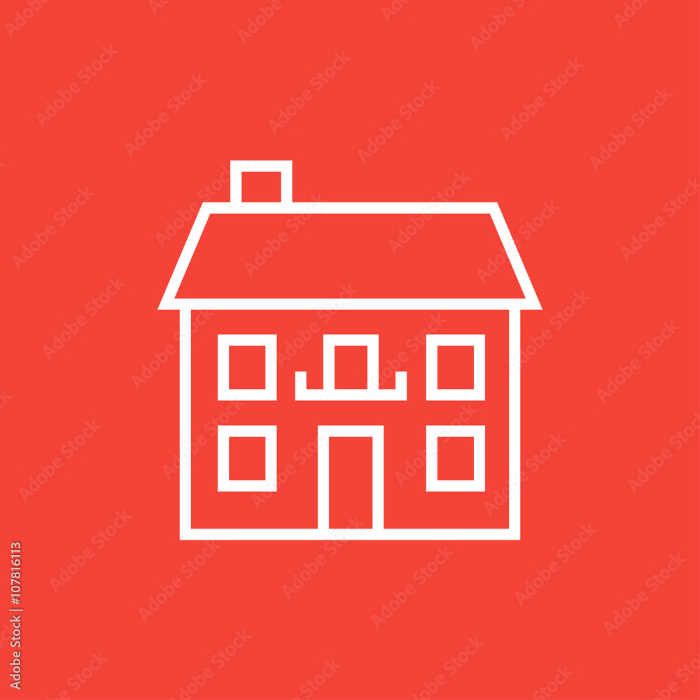 Two storey detached house line icon. Two storey detached house line icon.