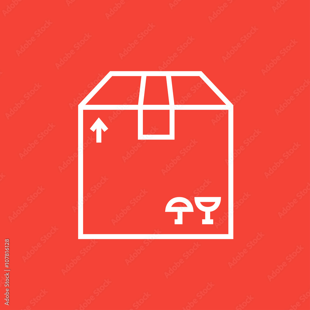 Obraz premium Carton package box line icon.