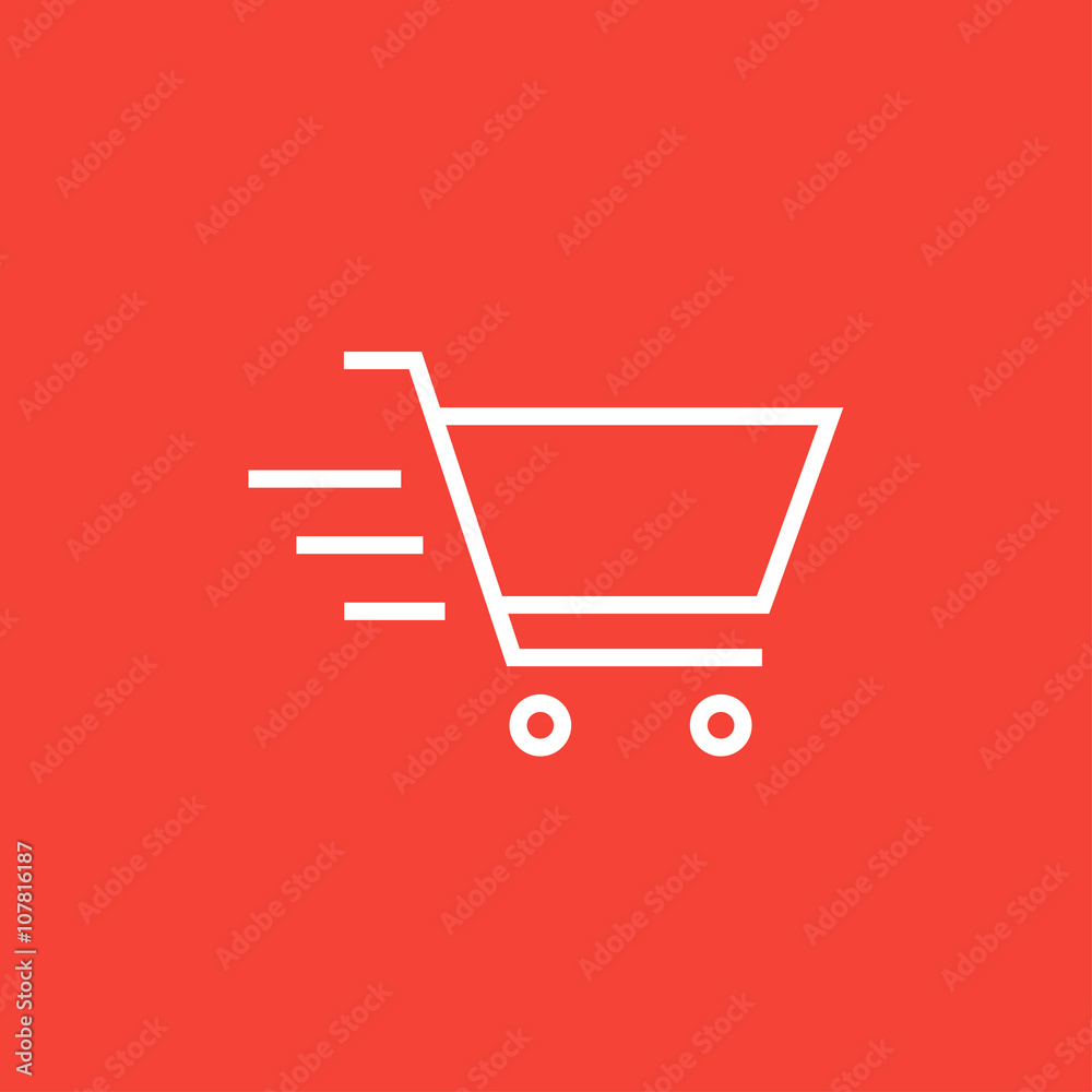 Shopping cart line icon. Shopping cart line icon.