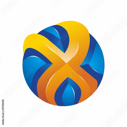 Abstract Sphere Letter X Technology Logo photo