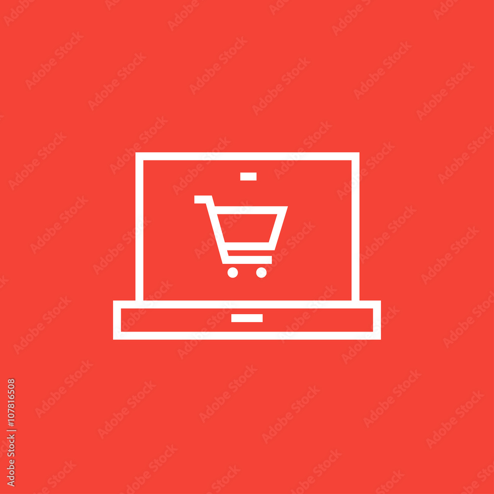 Online shopping line icon. Online shopping line icon.