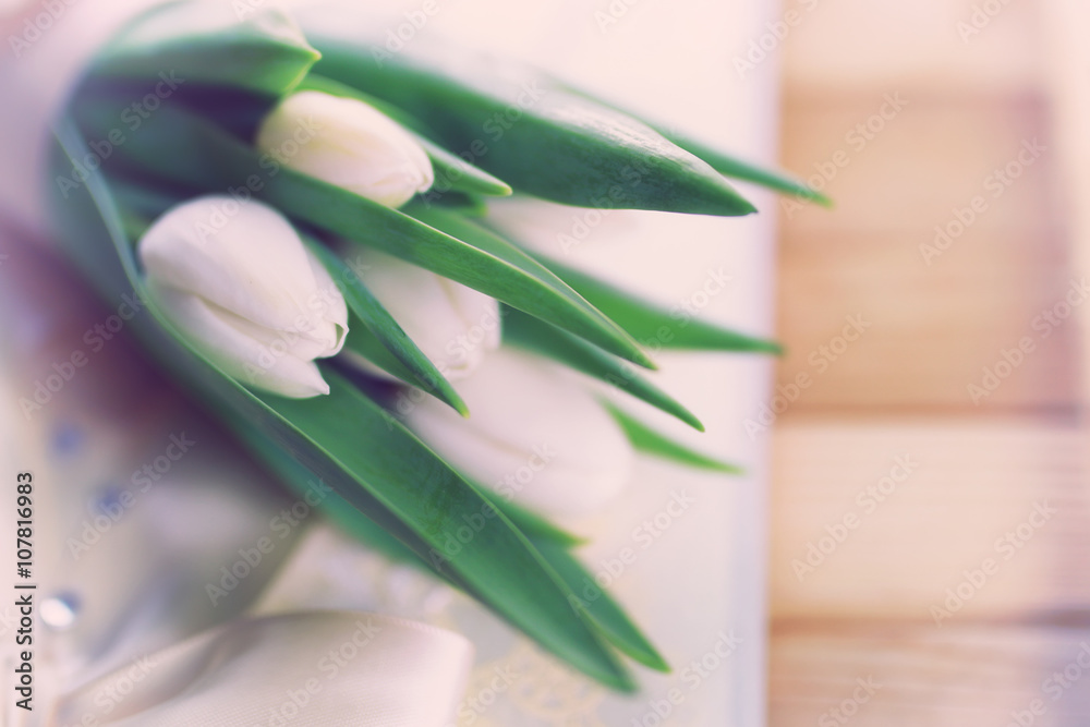 Fototapeta premium white tulip lace wedding