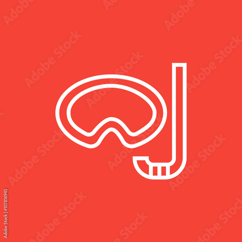 Mask and snorkel line icon.