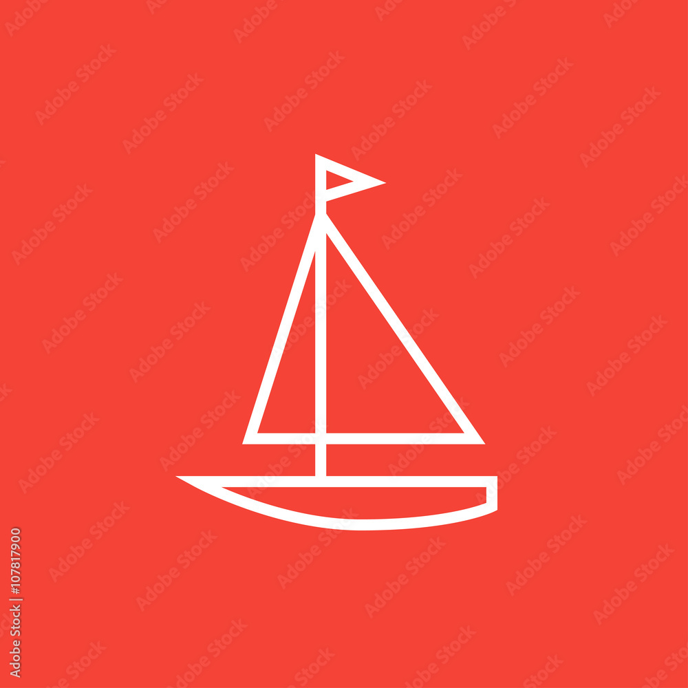 Sailboat line icon.