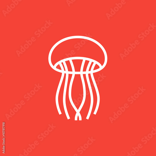 Jellyfish line icon.