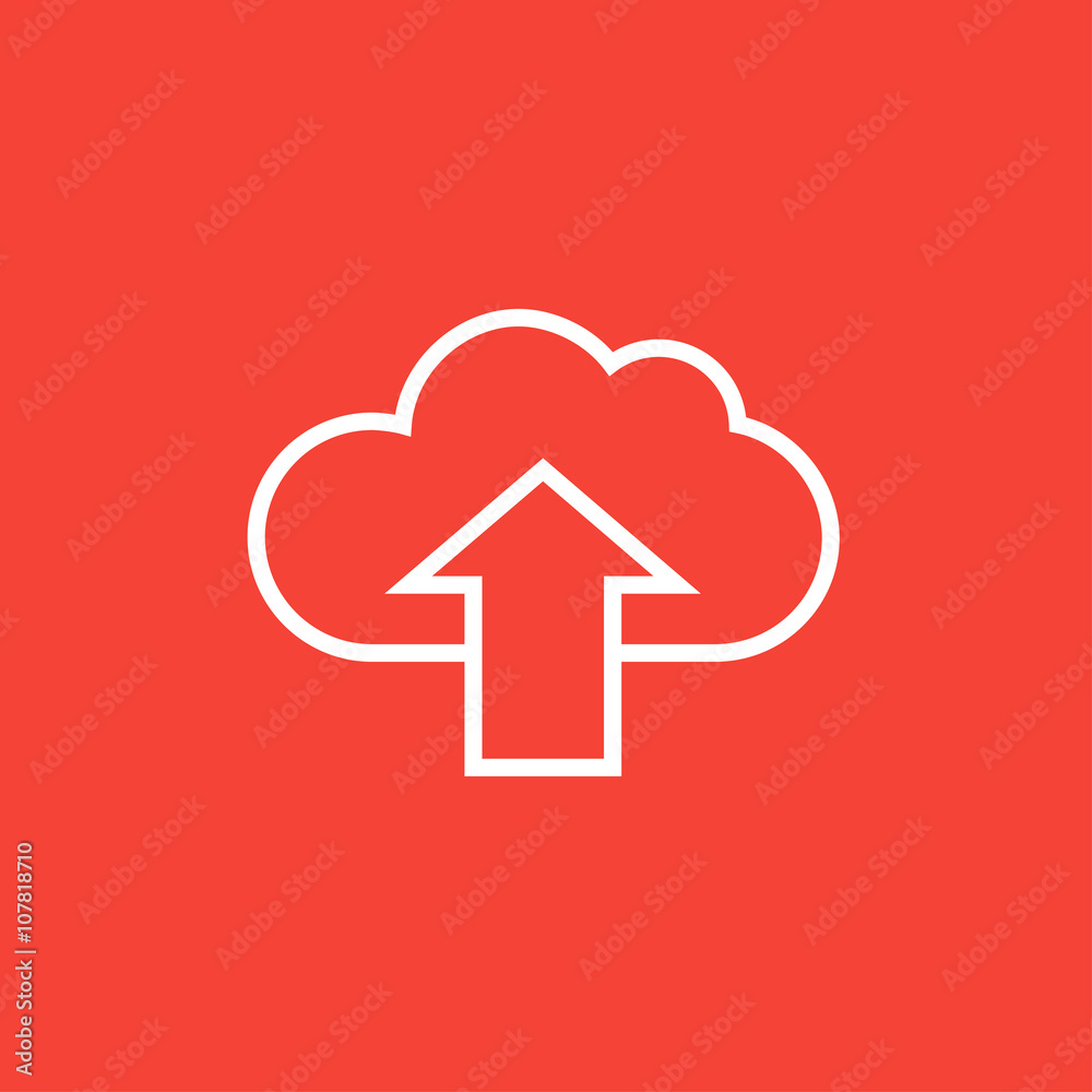 Cloud with arrow up line icon. Cloud with arrow up line icon.