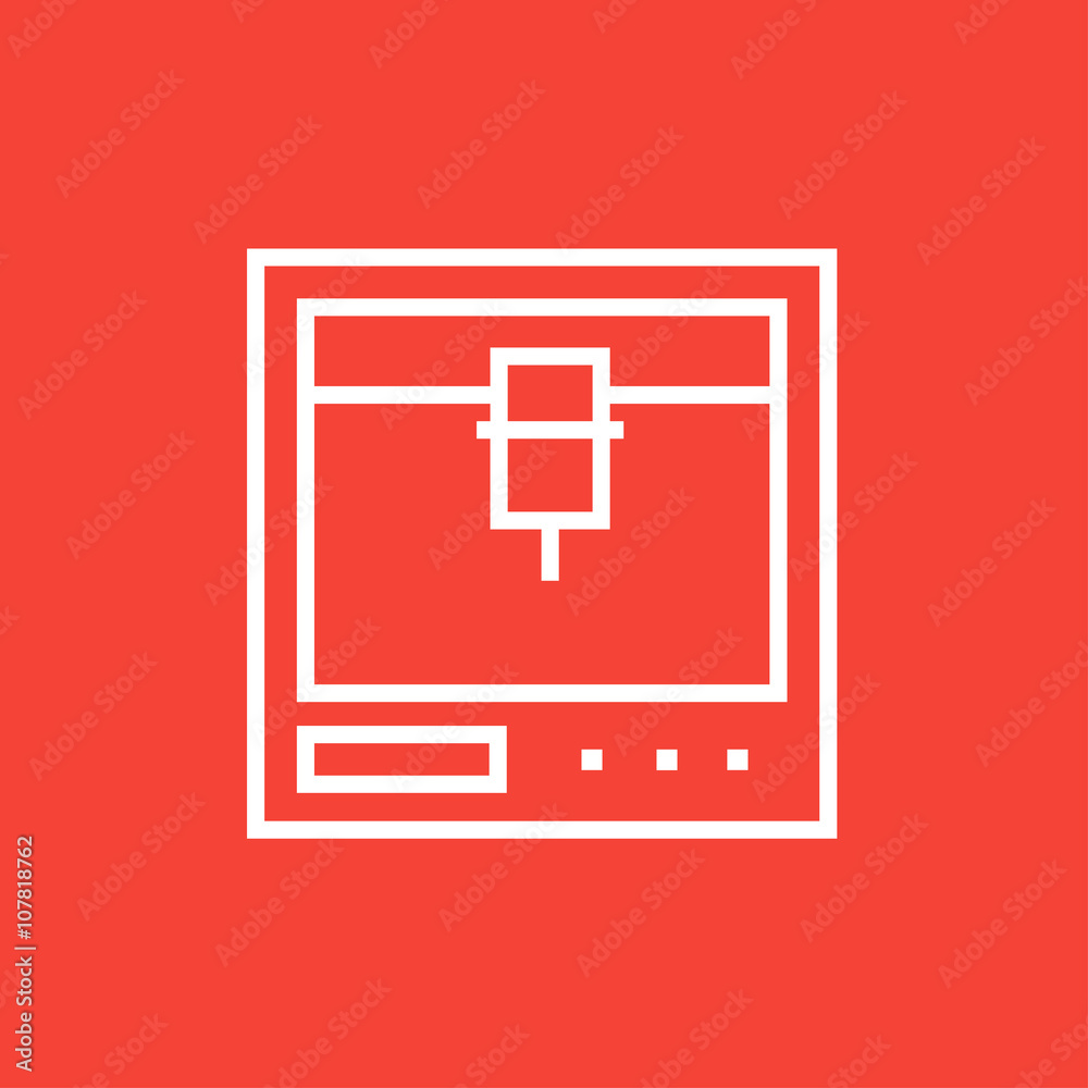 Obraz premium Tree D printing line icon.