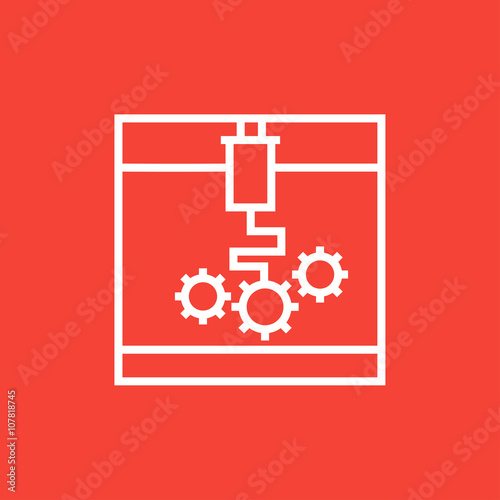 Tree D printing line icon.