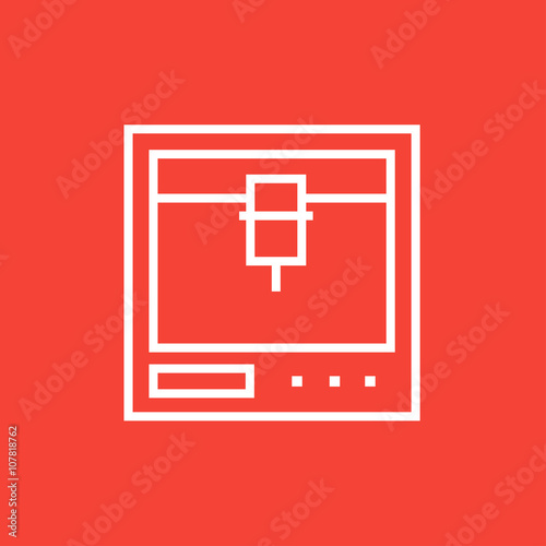 Tree D printing line icon.