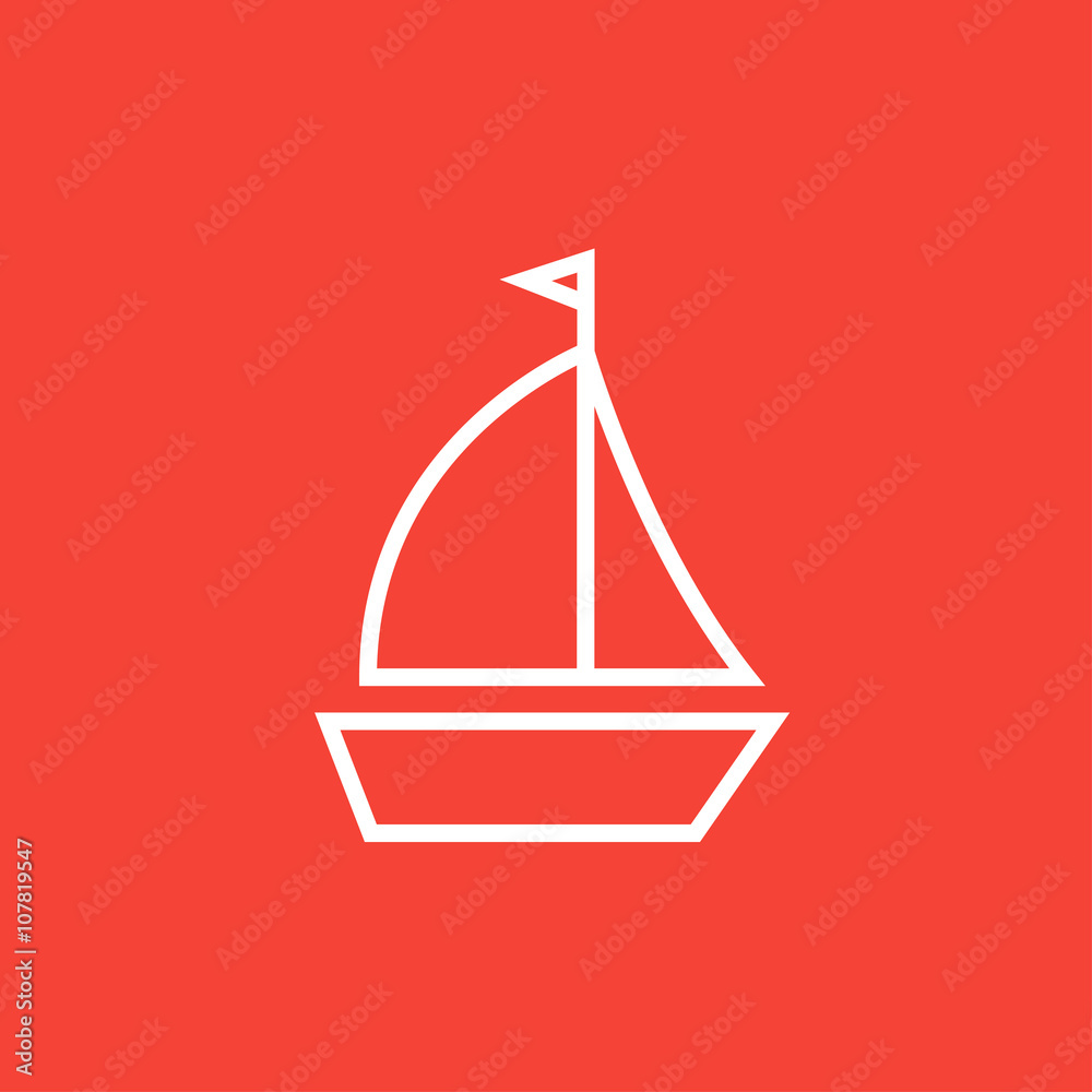 Sailboat line icon. Sailboat line icon.