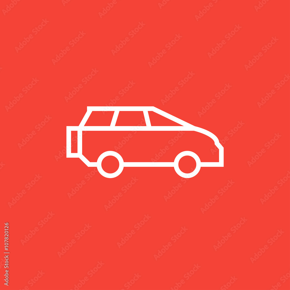 Minivan line icon.