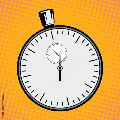 Stock illustration. Object in retro style pop art and vintage advertising. Stopwatch