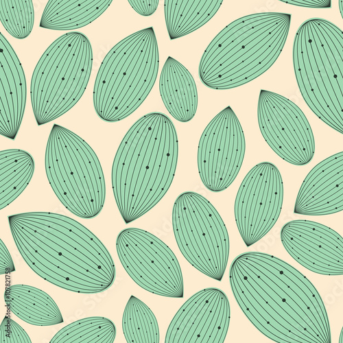seamless green pattern with leafs