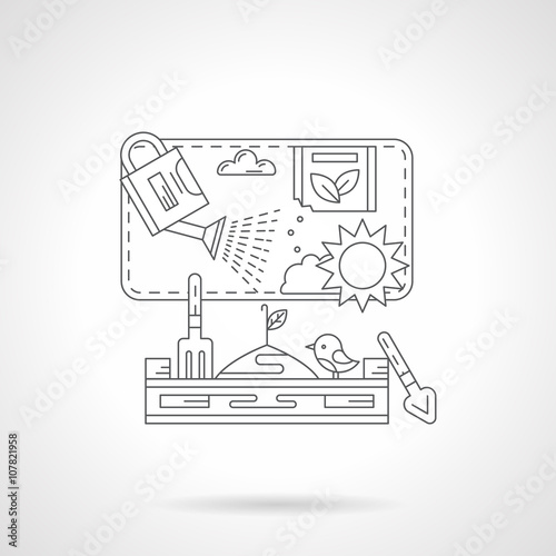 Wallpaper Mural Plant cultivation detail line icon Torontodigital.ca