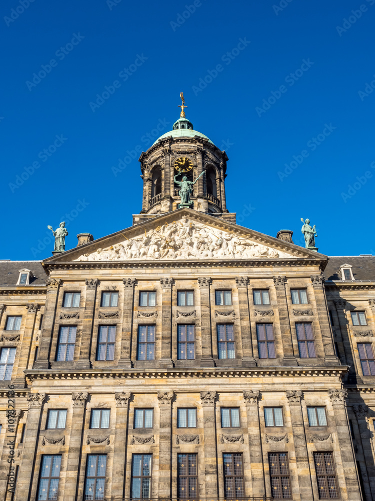 Front of Royal palace in Amsterdam
