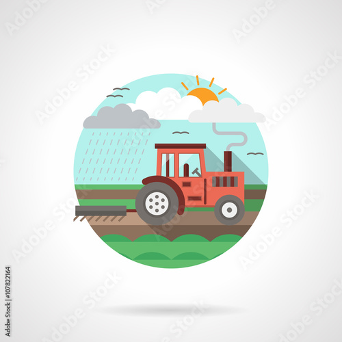 Tractor detailed flat color icon