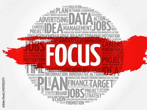 FOCUS word cloud, business concept