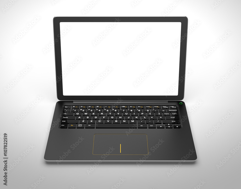 Detachable PC in tablet and keyboard mode. 3D rendering image with clipping path. Detachable PC in tablet and keyboard mode. 3D rendering image with clipping path.