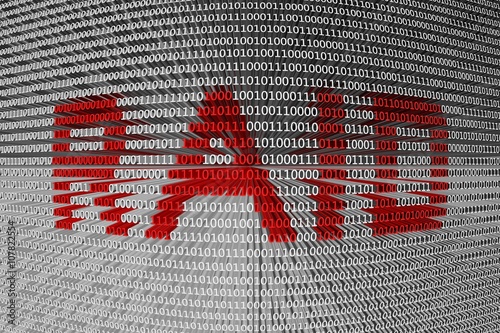 Plakat RAID in the form of binary code, 3D illustration