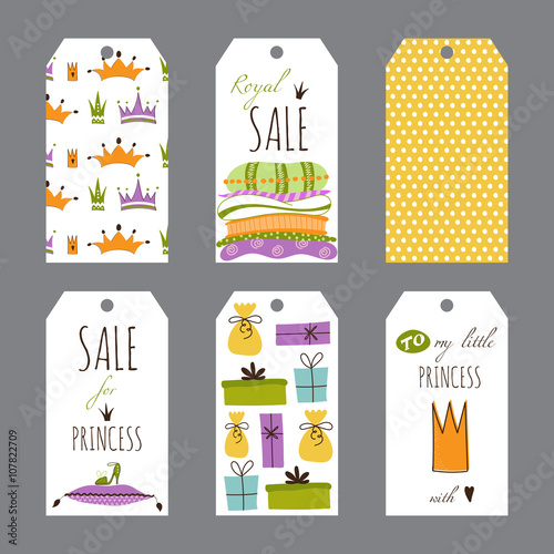 Princess Party set of tags