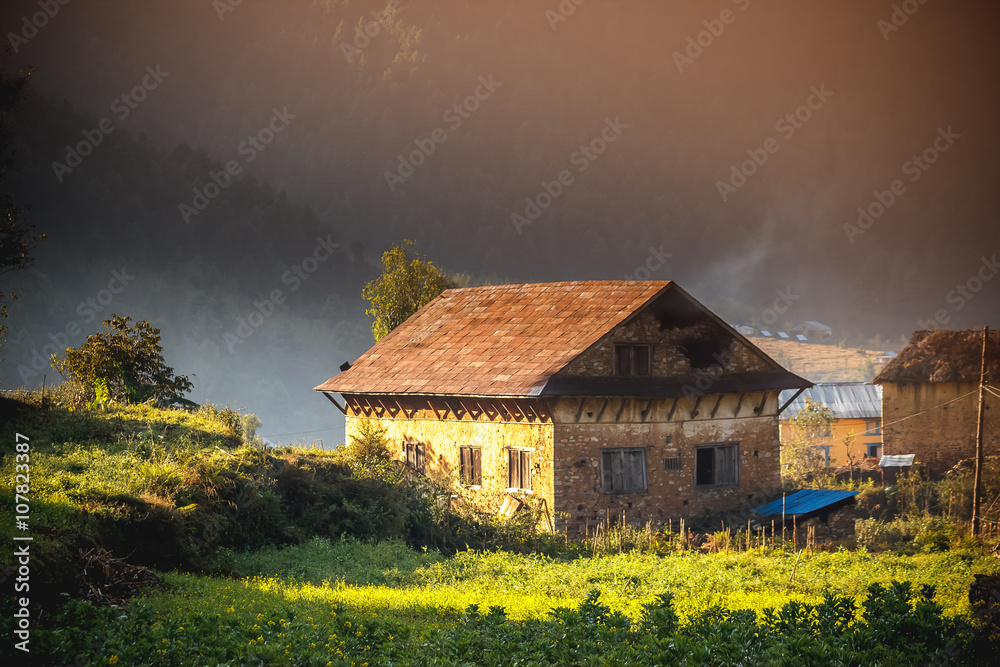 Beautiful Houses of Nepali village Stock Photo | Adobe Stock