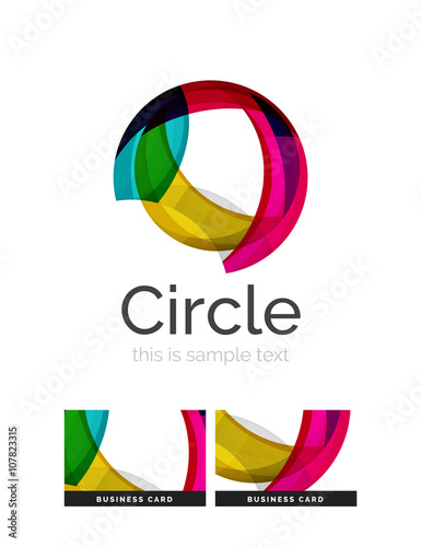 Free Download Circle logo. Transparent overlapping swirl shapes. Modern clean business icon - GFXLoad