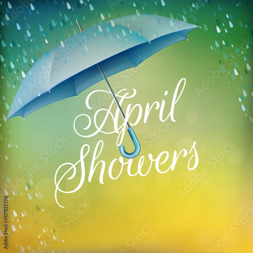 Umbrella in the rain. EPS 10