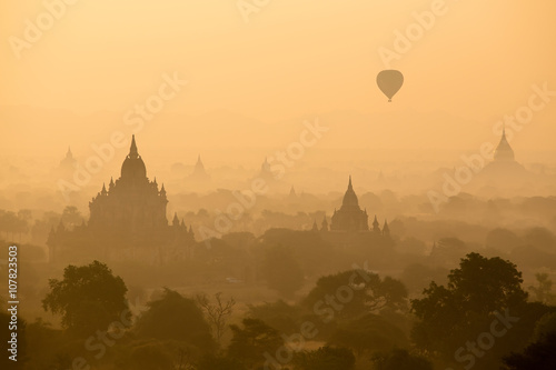 The Temples sunset time of Bagan. Mandalay, Myanmar