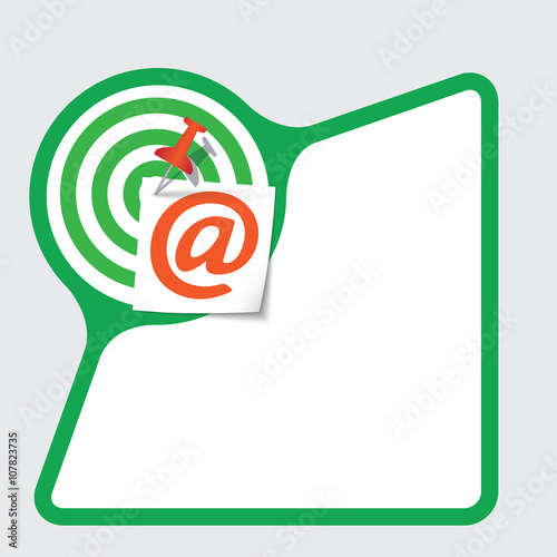 Abstract frame with paper and email symbol