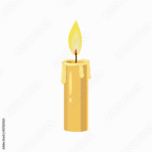 Candle icon, cartoon style