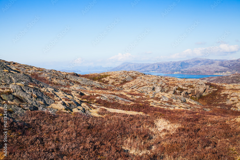 Spring Norwegian mountain landscape