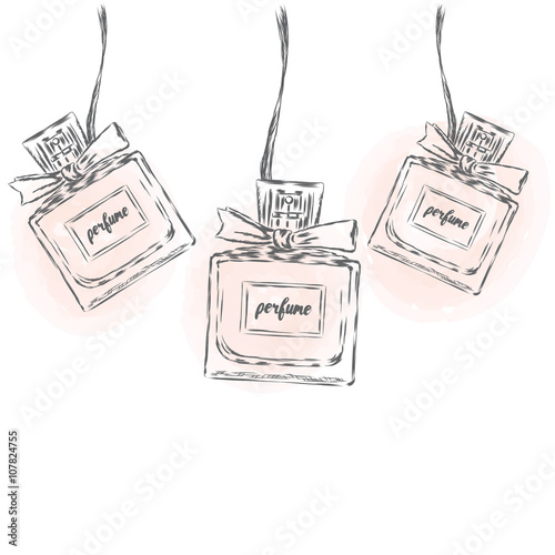 Perfume bottle vector. Trendy print. Fashion & Style. Perfume. Perfume watercolor.