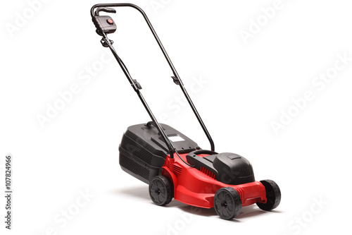 Lawn mower on white background