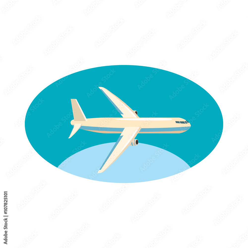 Cargo plane icon, cartoon style