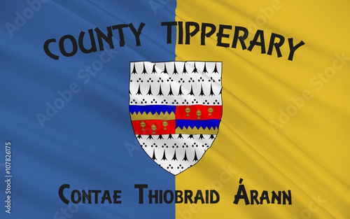 Flag of County Tipperary is a county in Ireland photo
