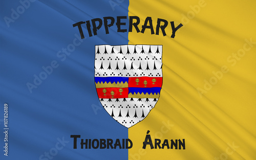 Flag of County Tipperary is a county in Ireland photo
