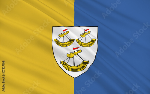 Flag of County Clare is a county in Ireland photo