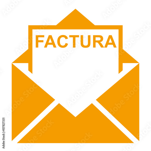 Free Download Icono plano sobre con texto FACTURA en color naranja - GFXLoad